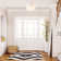 1-Light Matte Brass Flush Mount Ceiling Light with Clear and White Striped Plastic Shade