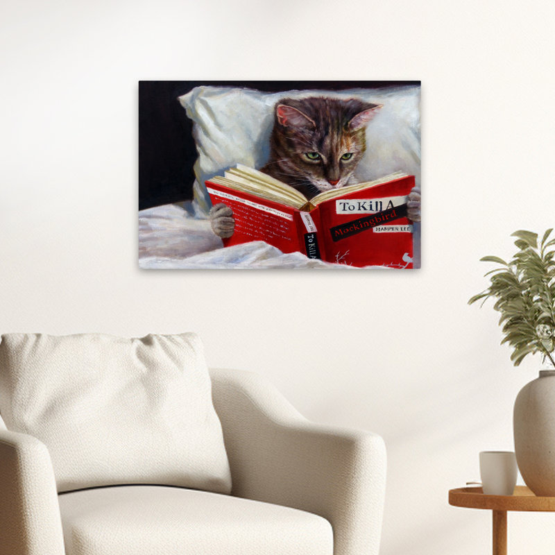 Late Night Thriller - Animaux, fantaisie urbaine et pop, surréalisme, chats, H 16 po x l 24 po