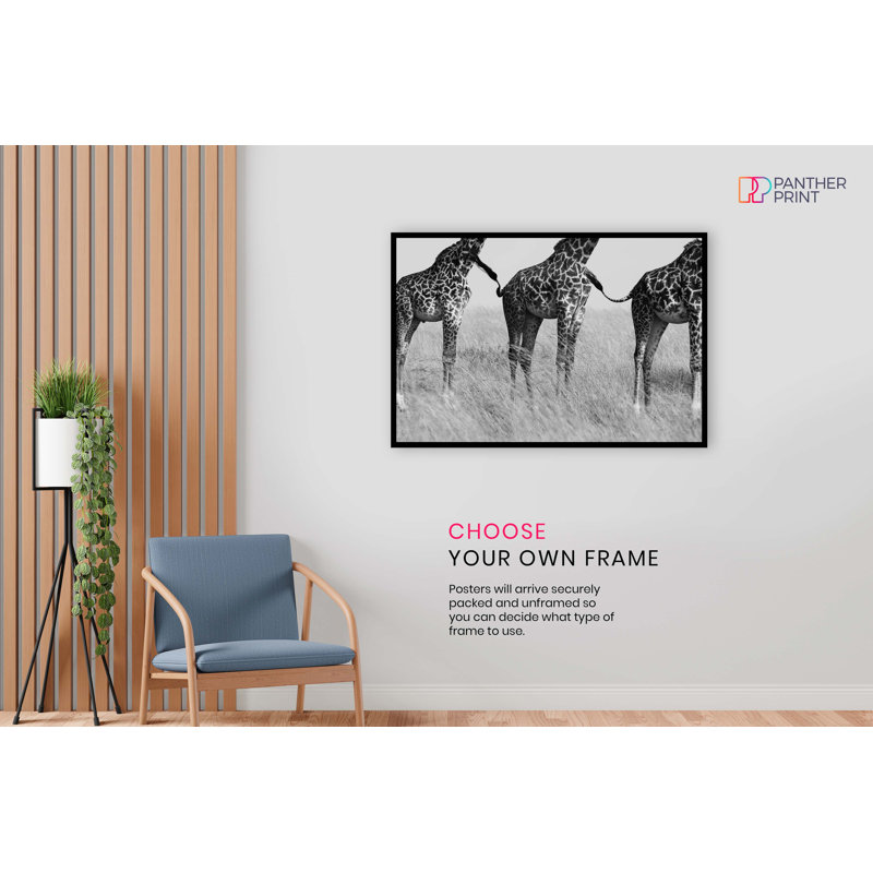 African Safari Giraffe - No Frame Print, 31cm H x 46cm W