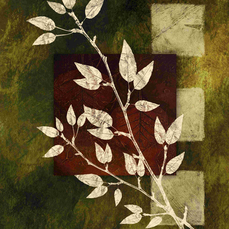 Feuilles sauvages brossées - impression sur toile tendue, L 20 po x H 20 po