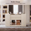 Commode à bijoux 60 po blanc cassé avec portes et tiroirs-1305540236