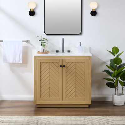 Meuble-lavabo simple 37 po avec comptoir Mcquinn