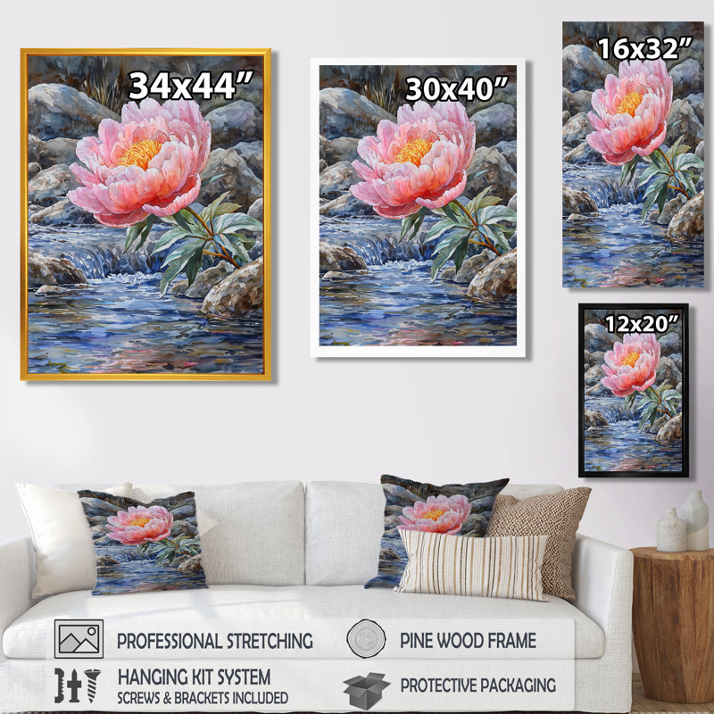 Gladis - impressions murales florales, Argent argent, H 20 po x l 12 po, Reproduction encadrée d'une seule photo
