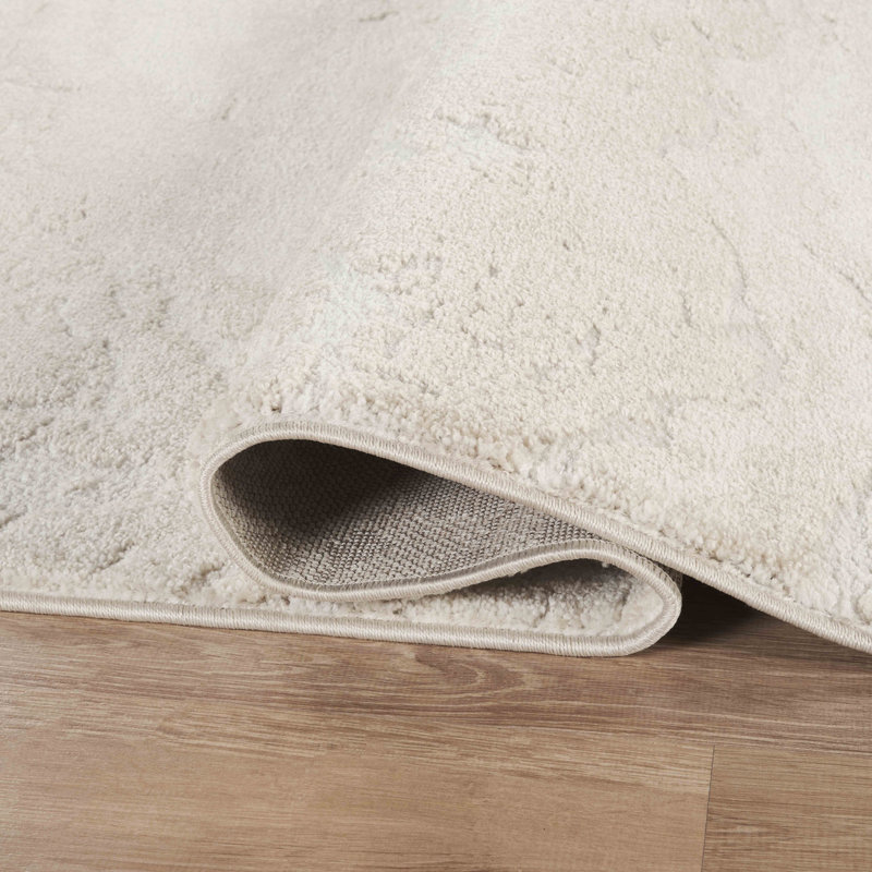 Tapis crème abstrait en marbre Abani Rugs Zebulon Collection, Rectangle 5 pi 3 po x 7 pi 7 po