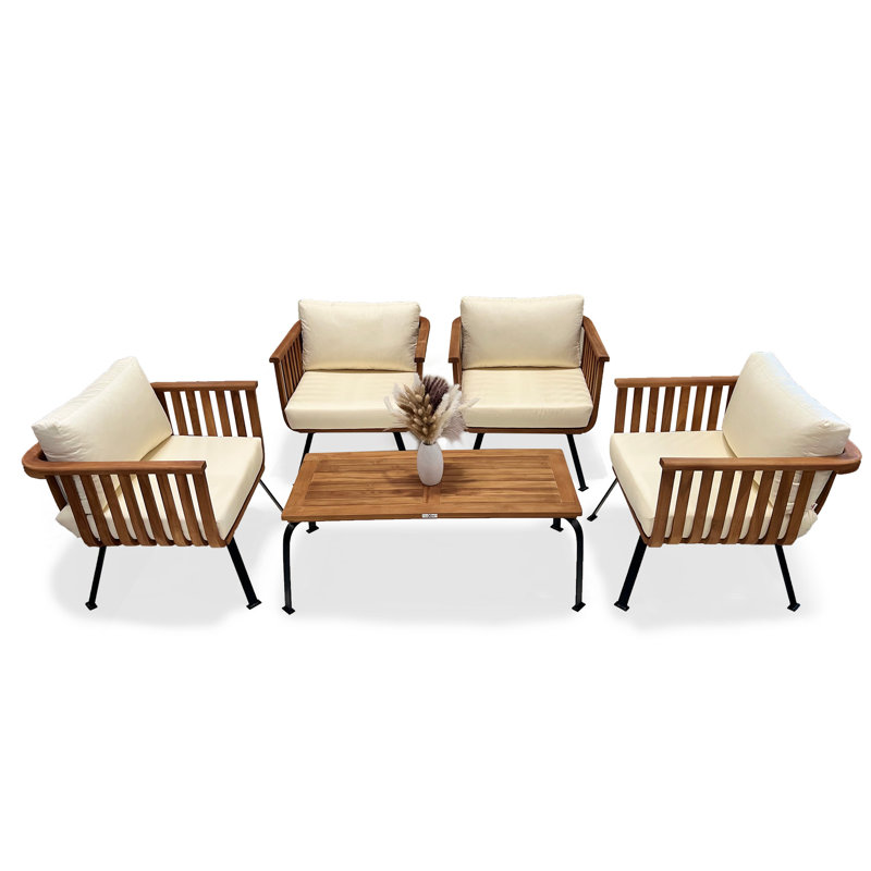 Java Teak Deep Bowl  Set, 4-Person