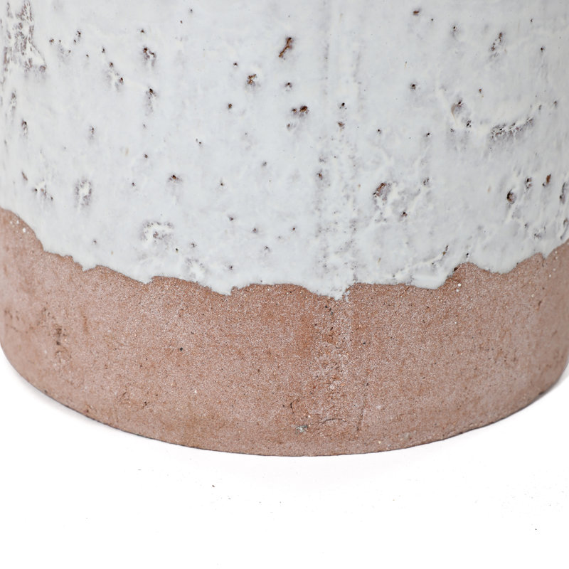 Vase en terre cuite fait à la main à deux tons H 7,1 "pour la maison