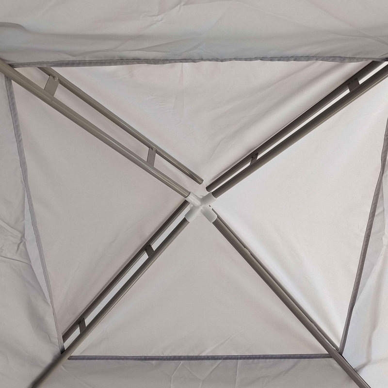 10'x10' Canopy Tent with Mesh Netting and Double Tier Roof, Grey