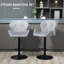 HOMCOM Set Of 2 Luxurious Velvet-Touch Bar Stools Metal Frame Footrest-1599623837