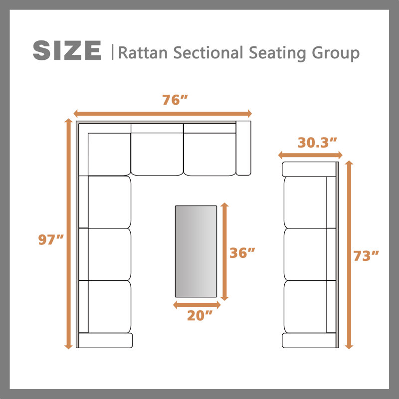 Ensemble de conversation modulaire en rotin 9 places avec coussins Avallon