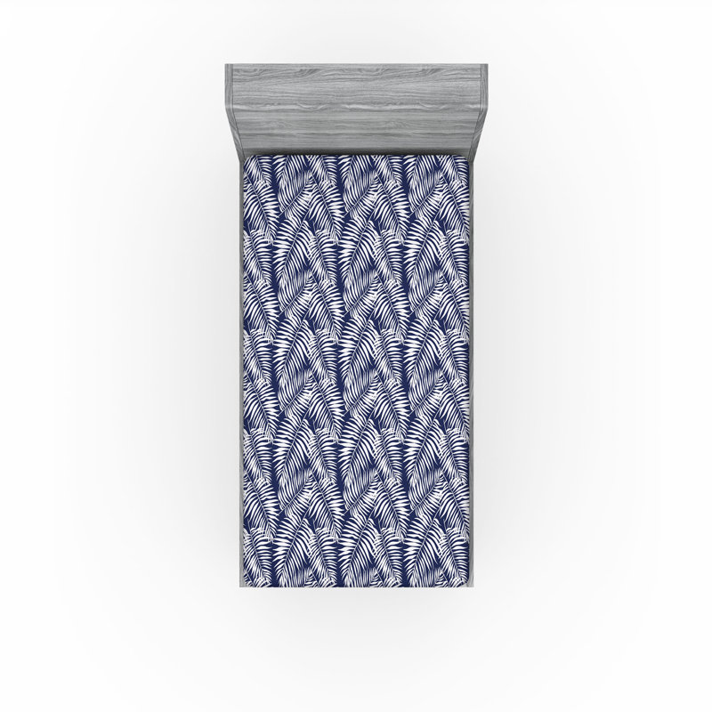  Ensemble de draps-housses pour chambre d'amis, Drap-housse simple TG, Bleu marine / blanc