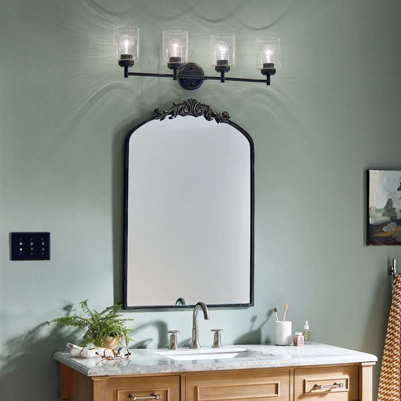 Éclairage pour salle de bain 4 lumières Winslow, Noir satiné