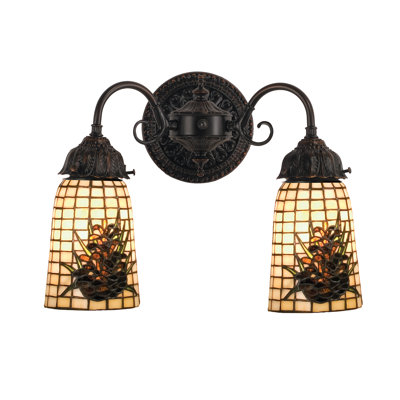Appliquee à bras 2 lumières pin barons
