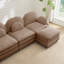 Canapé 4 places en tissu de style nuage Meka, dossier incurvé et accoudoirs avec coussins lombaires courbés, canapé modulaire 4 places modulaire avec repose-pieds mobile et coussin de soutien à double couche, brun clair-653260018