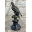 Figurine originale d'oiseau de bronze à base de marbre Milo Hawk