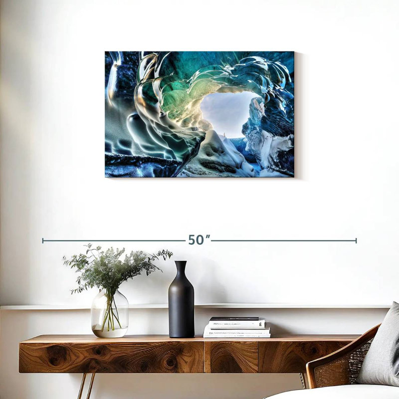 Grotte glaciaire d'Alvord en Islande, H 20 po x l 30 po