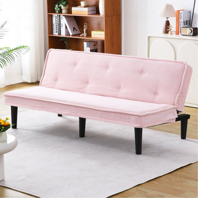 Ce canapé-lit en velours côtelé de 66 pouces peut s'adapter de manière flexible au salon, à l’appartement et à la chambre à coucher, et il peut basculer entre les deux formes confortables.