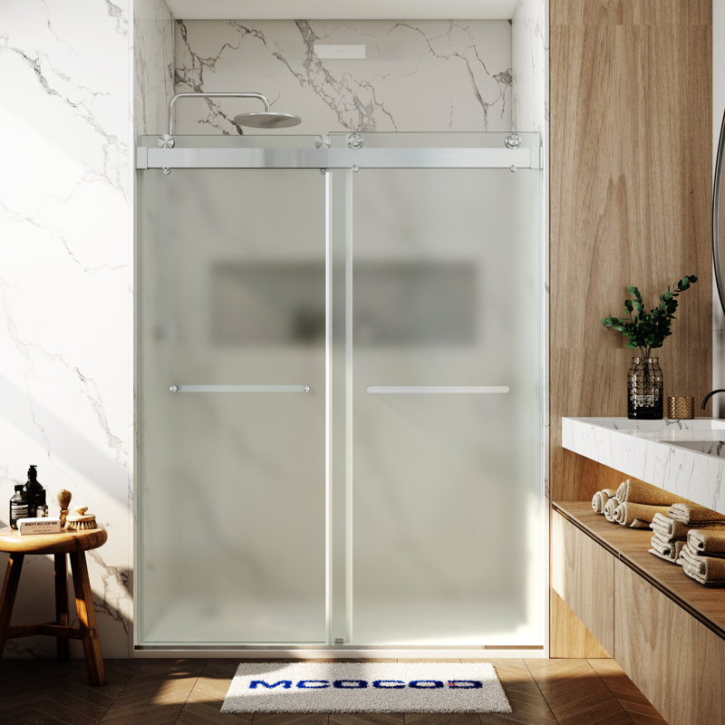 Opal Mirage MCOCOD 56-61"W x 79"H Double Sliding Frameless Soft Close Shower Door with 3/8"(10mm)Frosted Glass