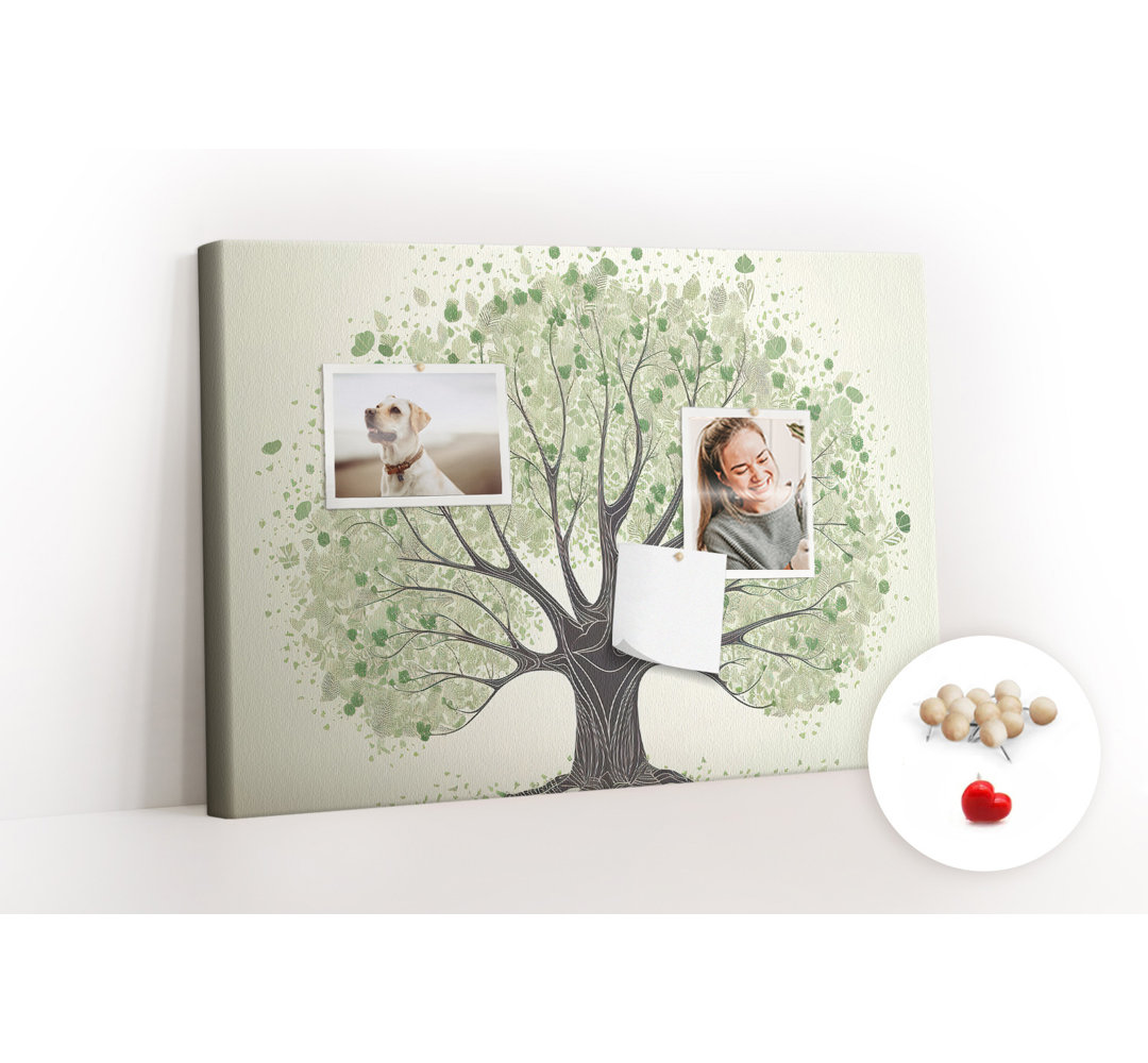 Wall Mounted bulletin board print decorative wall message pin boards home office corkboard Symbolic tree