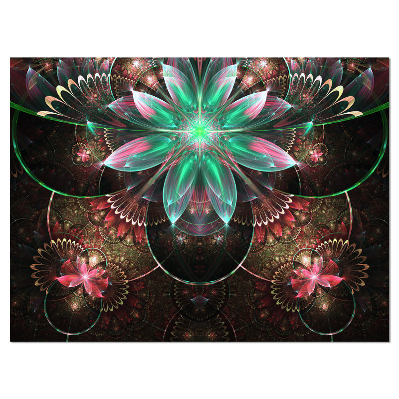 Large fleur, impression sur toile tendue, impression sur toile tendue, motif fractal fleur large étoile