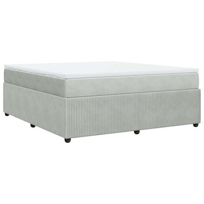 Vidaxl Box Spring Bed With Mattress Dark Gray California King Fabric