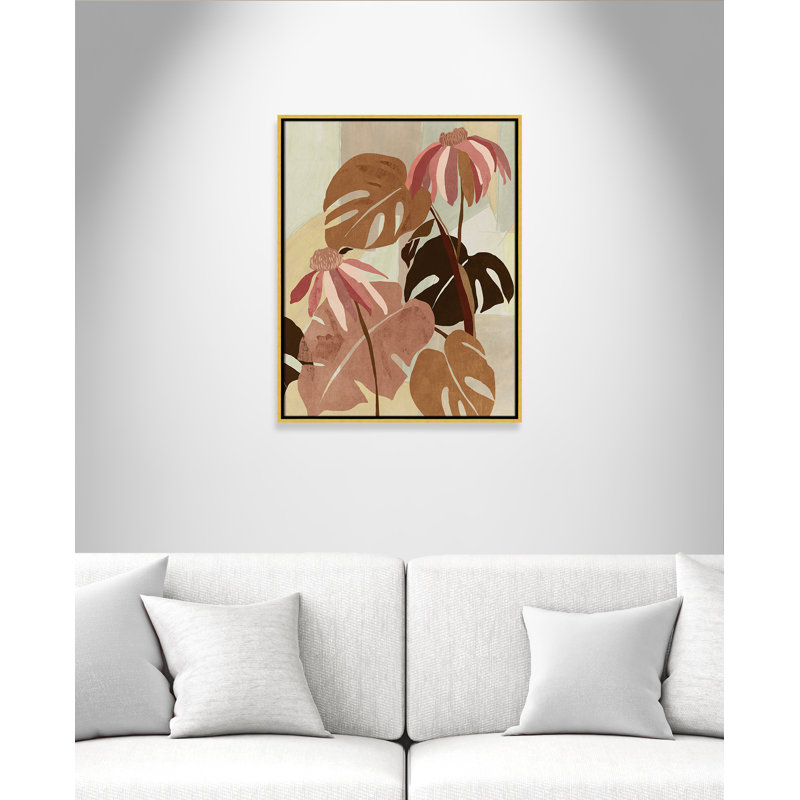 Hot Tropics " Hot Tropics I ", 29.5" H x 23.5" W x 2" D, Gold Framed Canvas