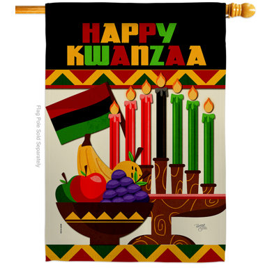 Double Sided 40'' H x 28'' W Polyester Kwanzaa House Flag