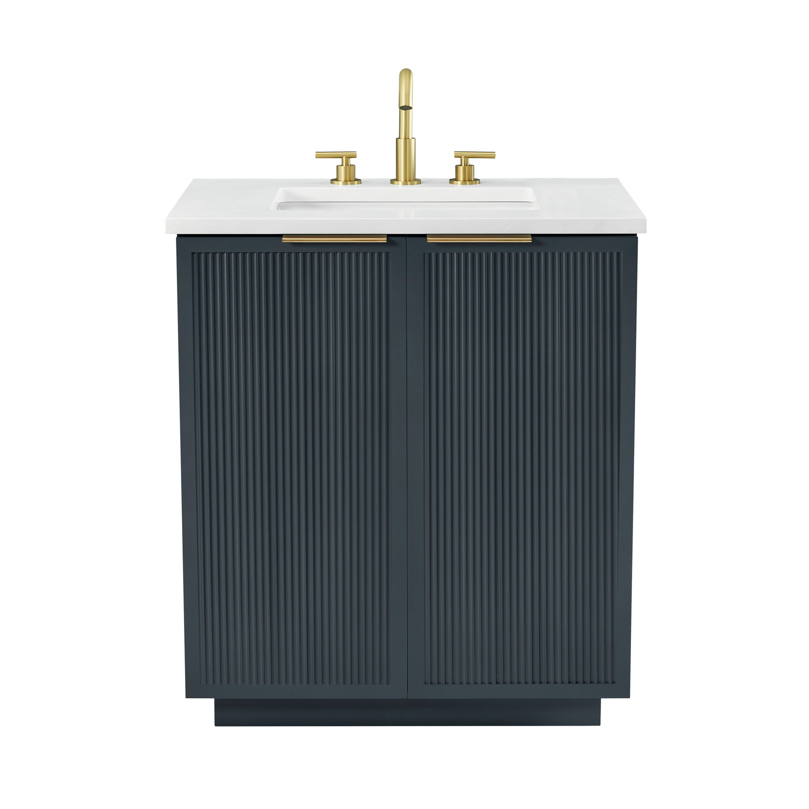 Aderyn 30" Single Bathroom Vanity, Vintage Blue/Brushed Bronze