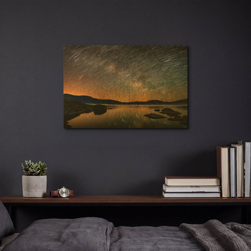 «Comet Storm copie» par Darren, art mural en métal doré blanc, 16 po x 12 po, 16 po x 12 po