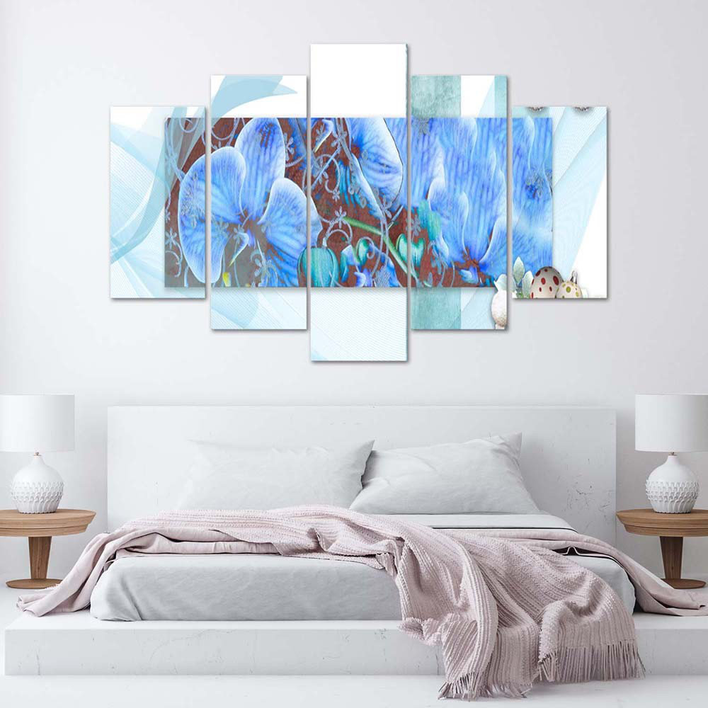 Leinwandbild Orchid Abstract Blue