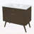 Spacious Dual-Door Bathroom Cabinet with Ceramic Sink,Striped Design