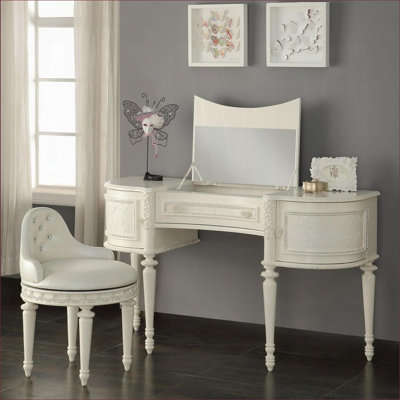 Fauteuil d'appoint pivotant capitonné ivoire, siège de meuble-lavabo rembourré pour adultes, fauteuil polyvalent pour le salon de la chambre à coucher