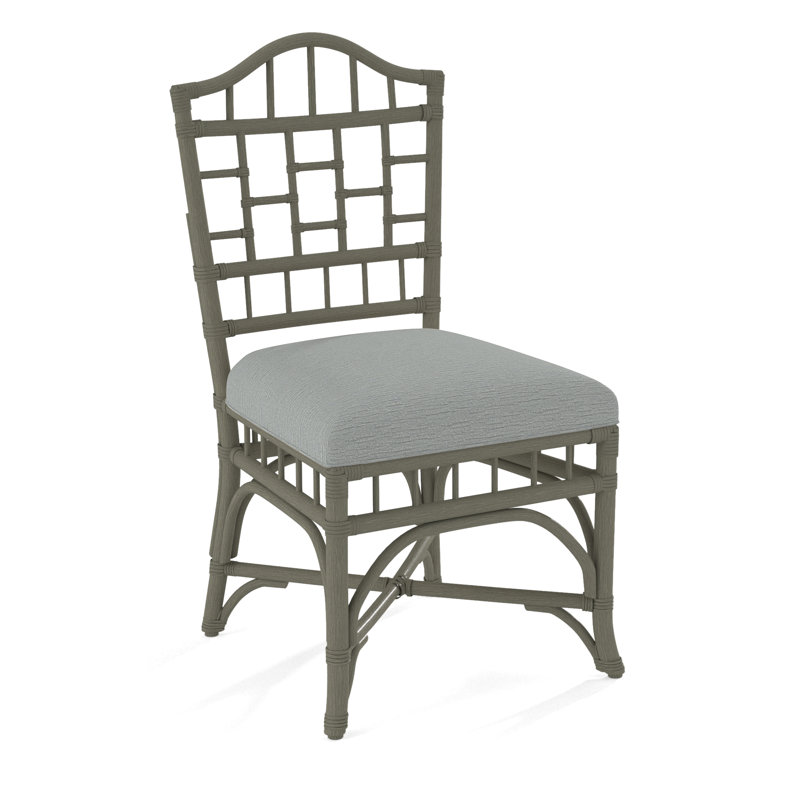 Chippendale Side Dining Chair, Greystone, Snow Crypton Performance; 0884-91