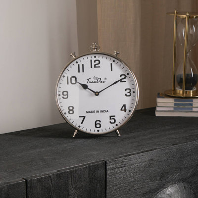 Decorative & Classic Desk Clock For Home & Office Decor- Aluminium Table Clock