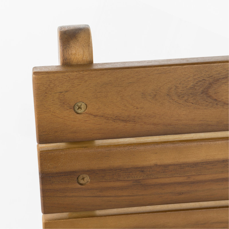 Chaise de salle à manger d'extérieur pliante en bois d'acacia (ensemble de 2), naturel, 2, Naturel