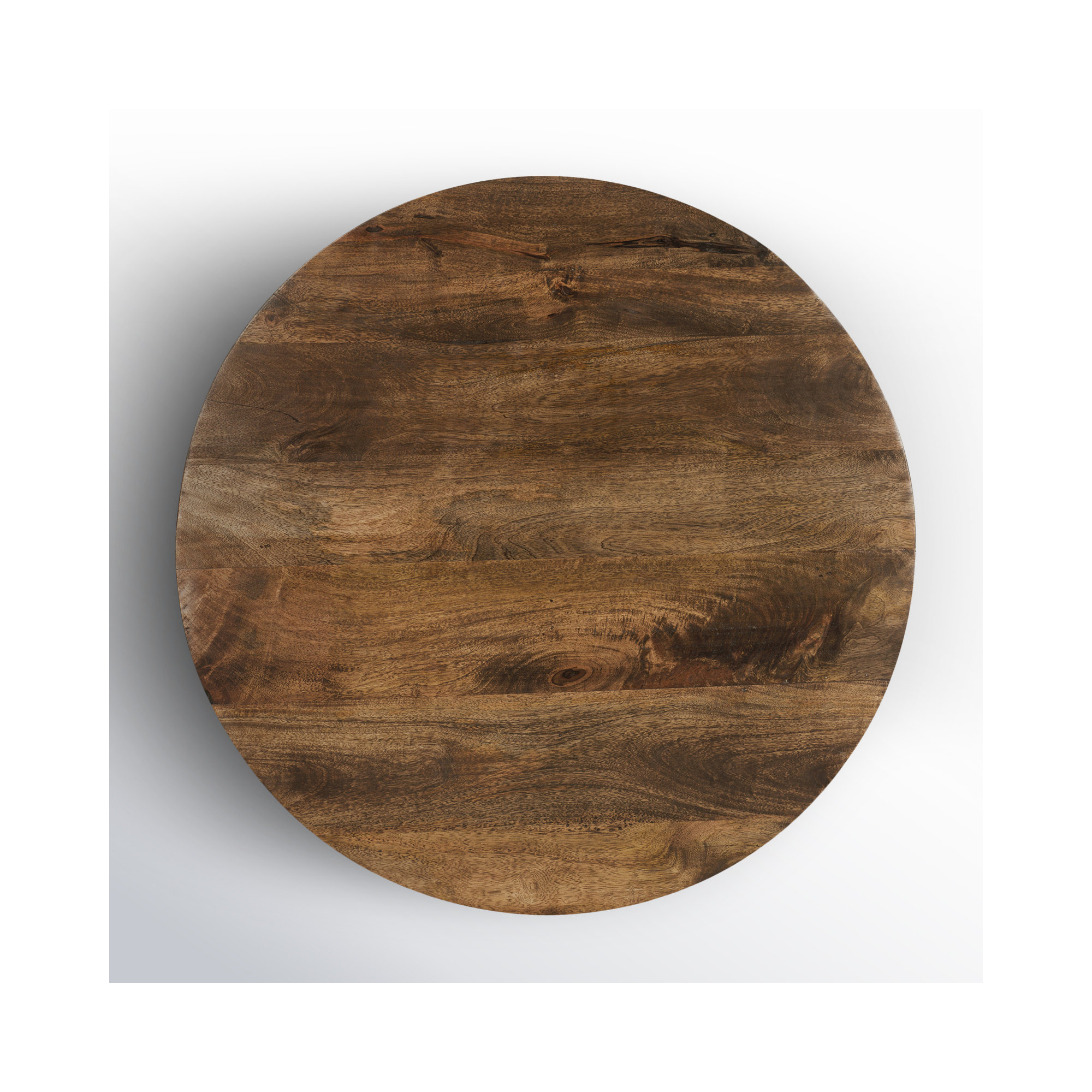 Mango Wood Drum Coffee Table, Walnut