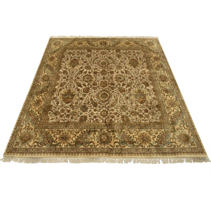 Rodrea One-of-a-Kind 9'1" X 9'4" Square Wool Area Rug in Beige