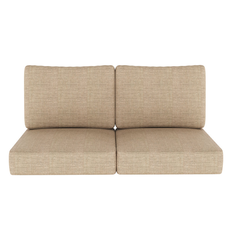 Sunbrella® Outdoor Loveseat Seat / Back Cushion, Cast Ash Sunbrella® Plainweave