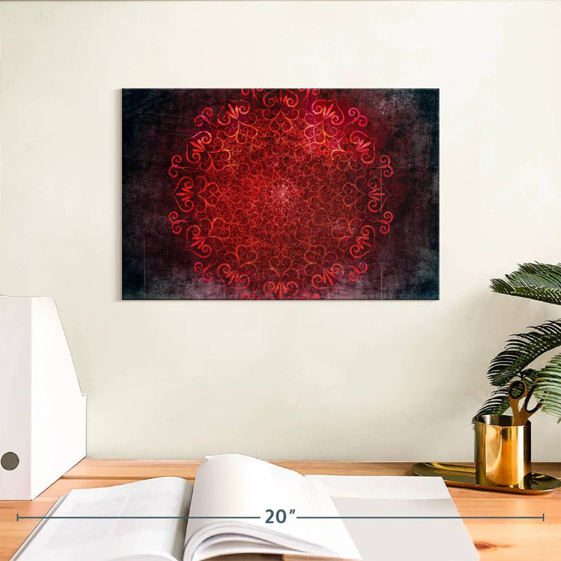 Kerner Glowing Red Mandala, 8" H x 12" W