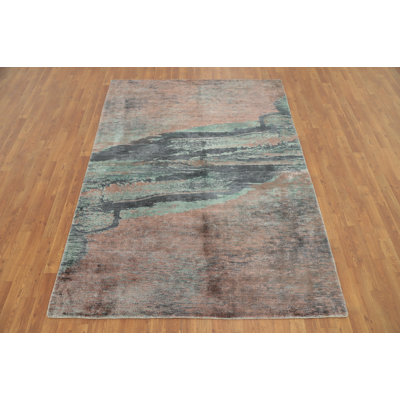 Élégant tapis abstrait fusion 6 x 8 pour l'esthétique intérieure moderne