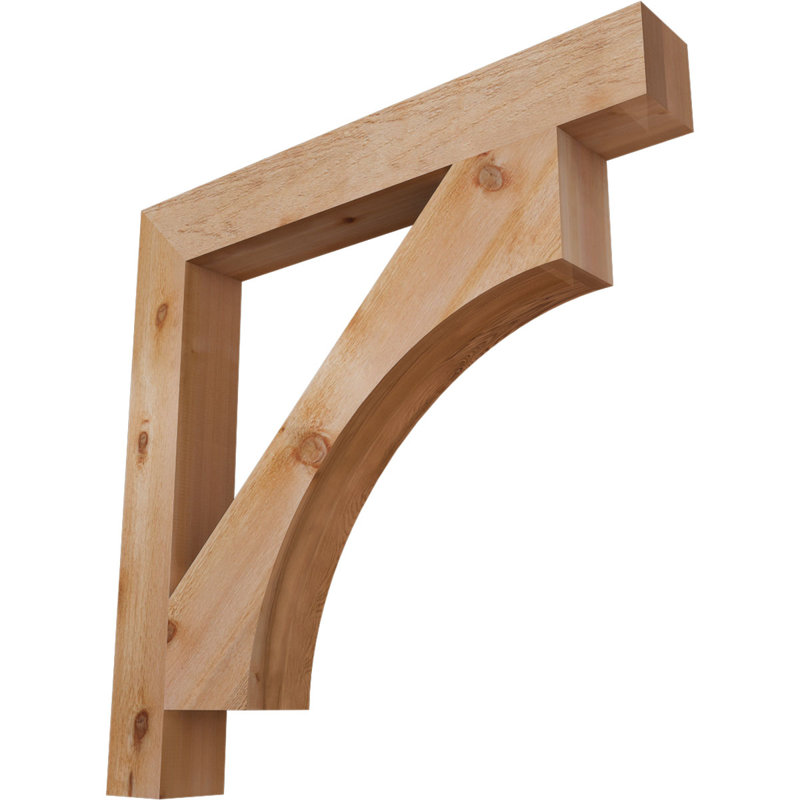 H 6 po x P 6 po Support en bois / corbeau, Cèdre rouge, H 46 po x l 6 po x P 46 po