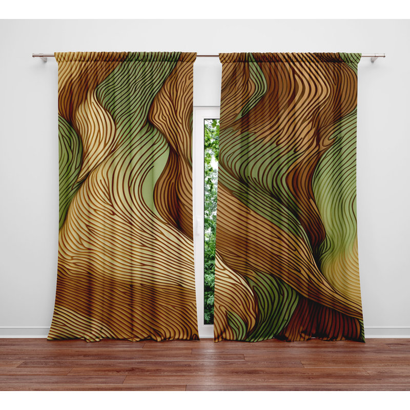 Paire de rideaux semi-transparents en polyester Saliard, L 56 po x L 78 po