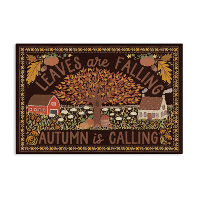 «Leaves Falling on Brown» par Laura Marshall