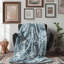 Blue Rustic Florals - Couverture sherpa de qualité supérieure 1 pièce-101596298