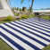 Classic Blue & White Striped Outdoor Area Rug