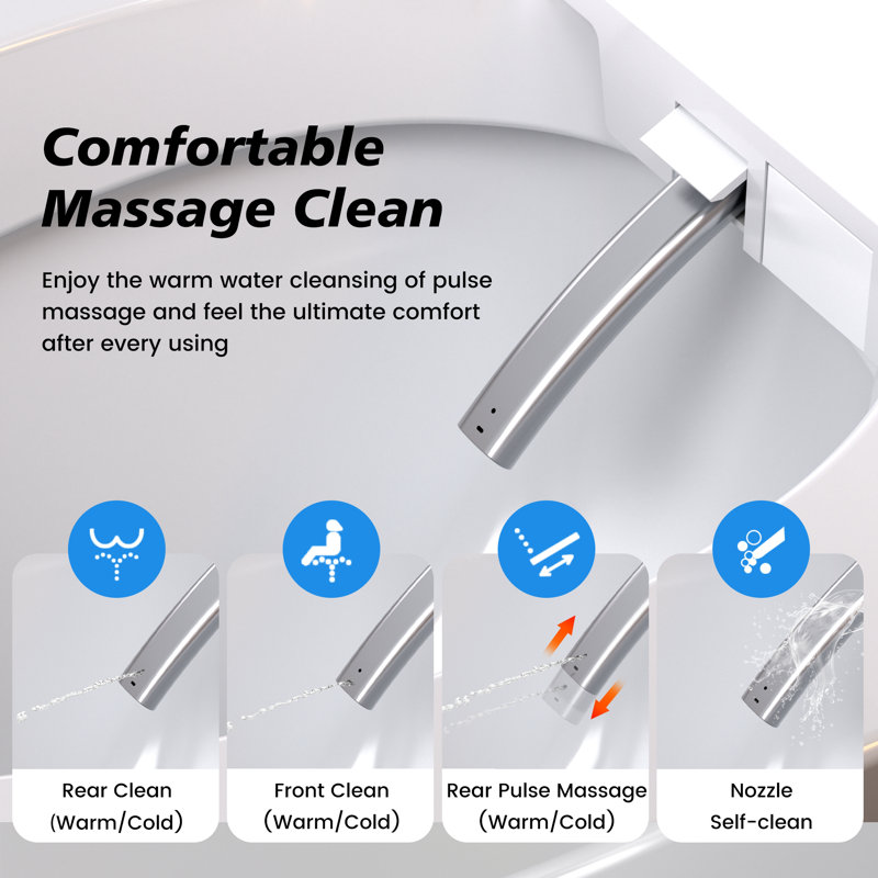 BCANHOME Smart Toilet with Tankless Bidet Wash, Auto Open Lid, 1.28 Gallons Auto Dual Flush, Heat Seat, Warm Wash/Dryer, Soft Closing, Remote Control