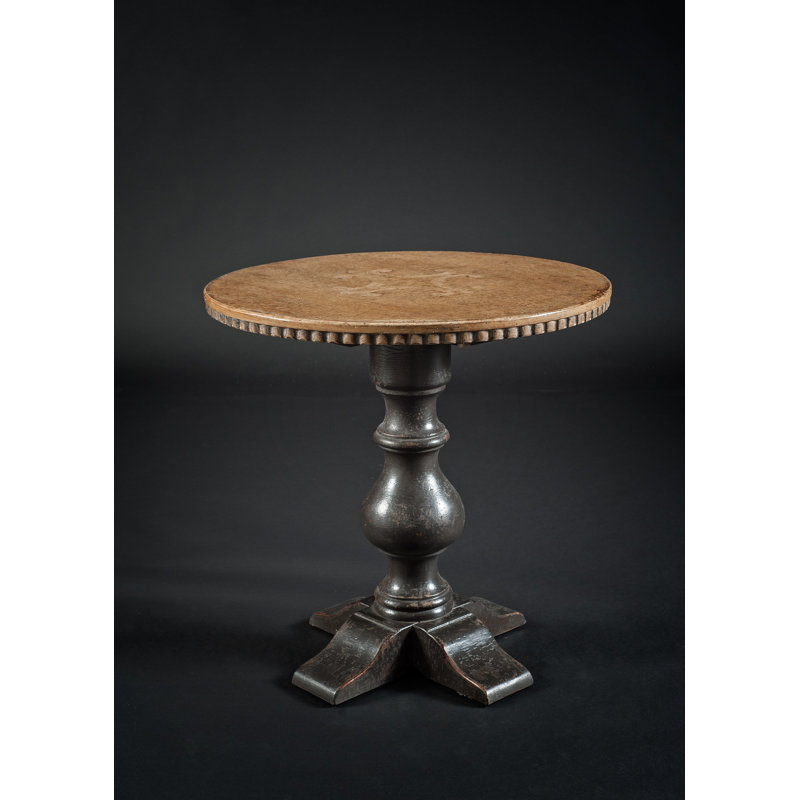 Solid Wood Pedestal End Table