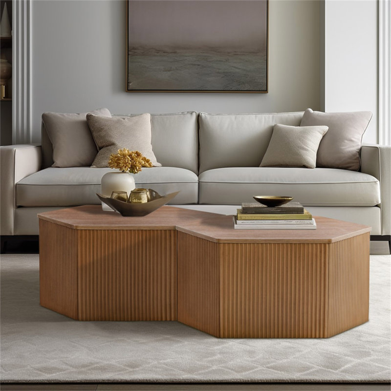 Table basse cannelée