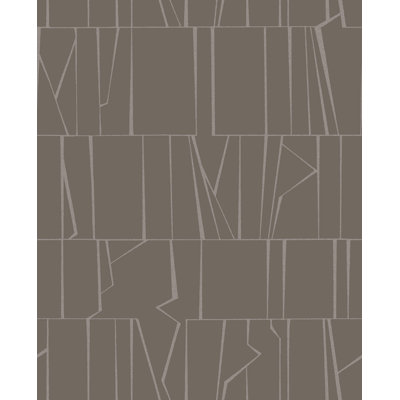 Huntington Chocolate Geometric Stripe Wallpaper