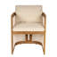 Fauteuil de salle à manger moderne Rhea en bois d'acacia naturel avec panneaux en maille d'extérieur et coussin amovible-135788512