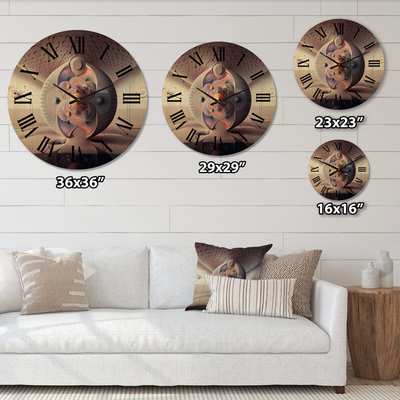 Horloge murale en bois massif Summersville, Grand